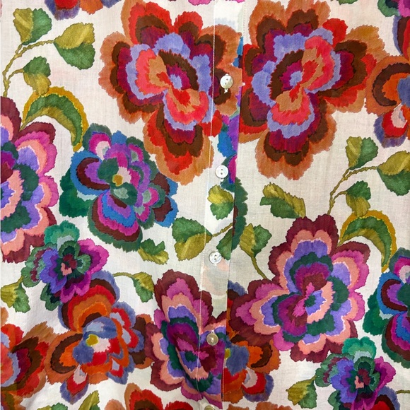 Johnny Was CALANTHE RELAXED OVERSIZED SHIRT or Dress Floral Print Size XS $225 - Picture 5 of 12